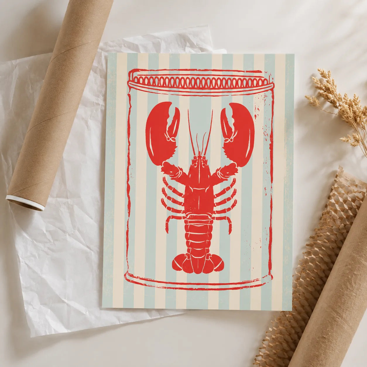 Retro Lobster Tin Wall Art Decor - Wall Art Decor - back view