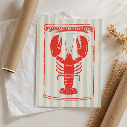 Retro Lobster Tin Wall Art Decor - Wall Art Decor - back view