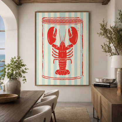 Retro Lobster Tin Wall Art Decor - Wall Art Decor - close up