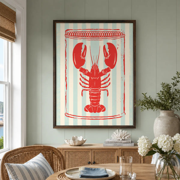 Retro Lobster Tin Wall Art Decor