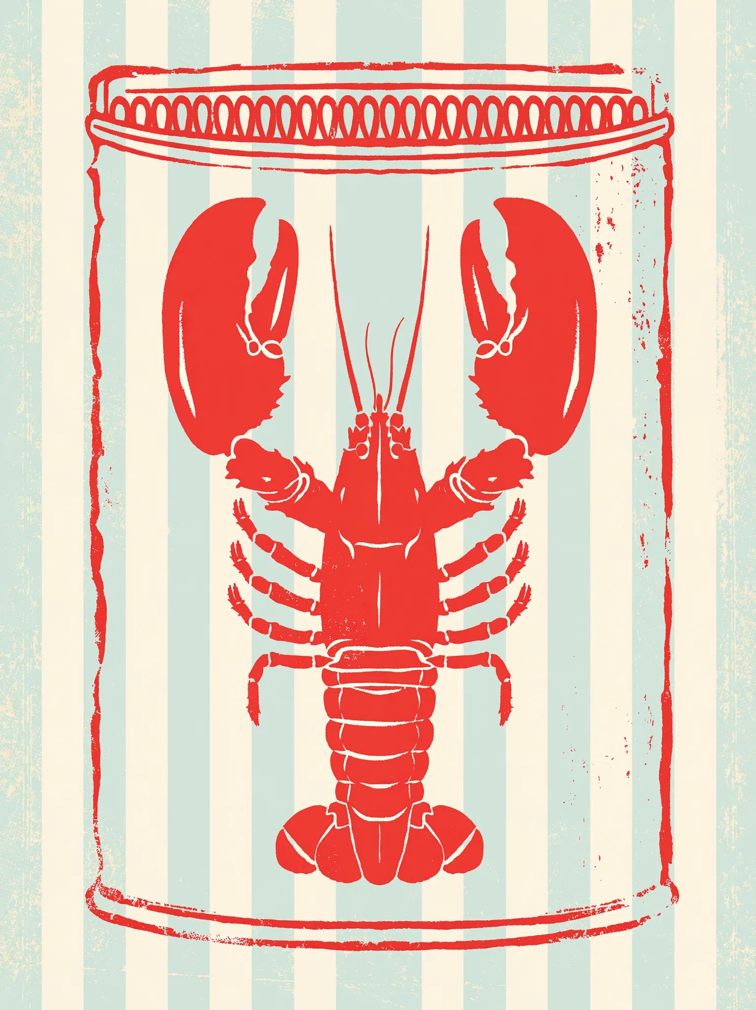 Retro Lobster Tin Wall Art Decor - Wall Art Decor - front view