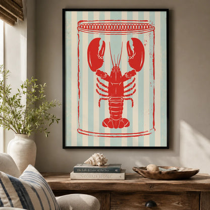 Retro Lobster Tin Wall Art Decor - Wall Art Decor - in use