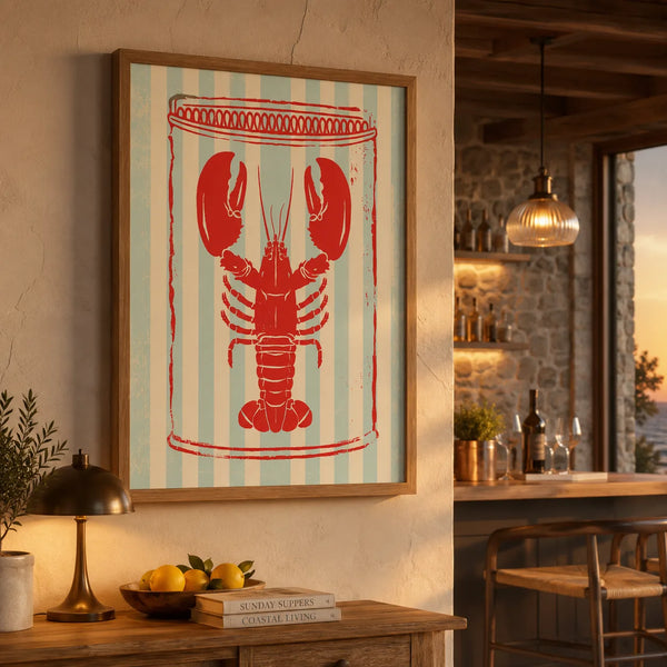 Retro Lobster Tin Wall Art Decor