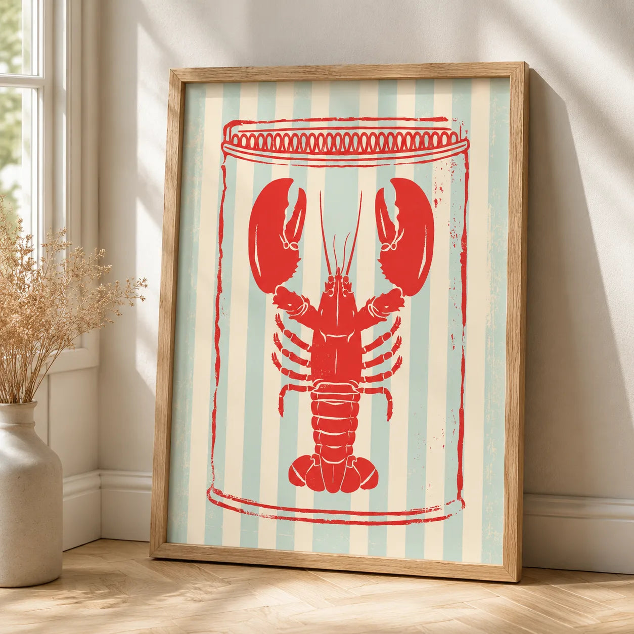 Retro Lobster Tin Wall Art Decor - Wall Art Decor - side view