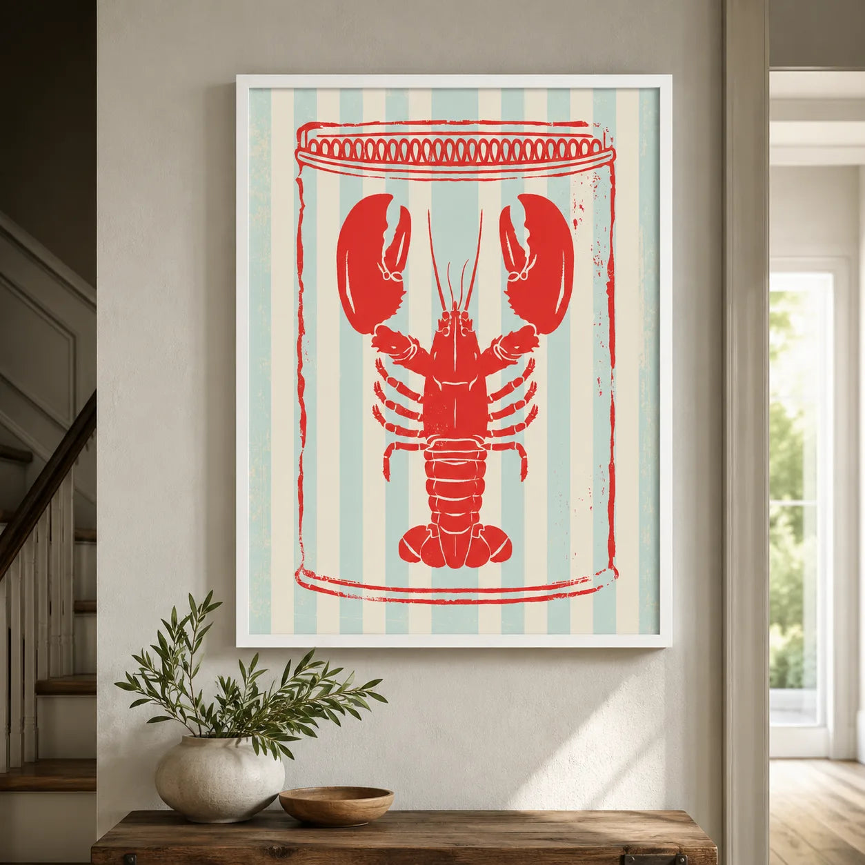 Retro Lobster Tin Wall Art Decor - Wall Art Decor - styled