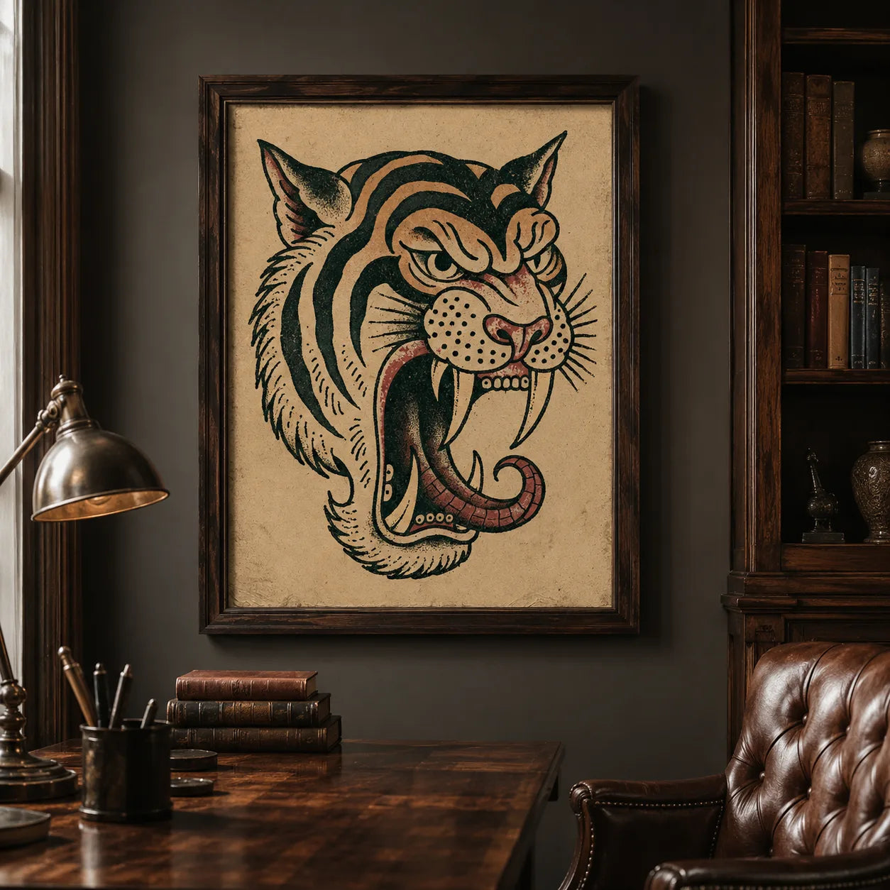 Roaring Tiger Tattoo Wall Art Decor - Wall Art Decor - detail