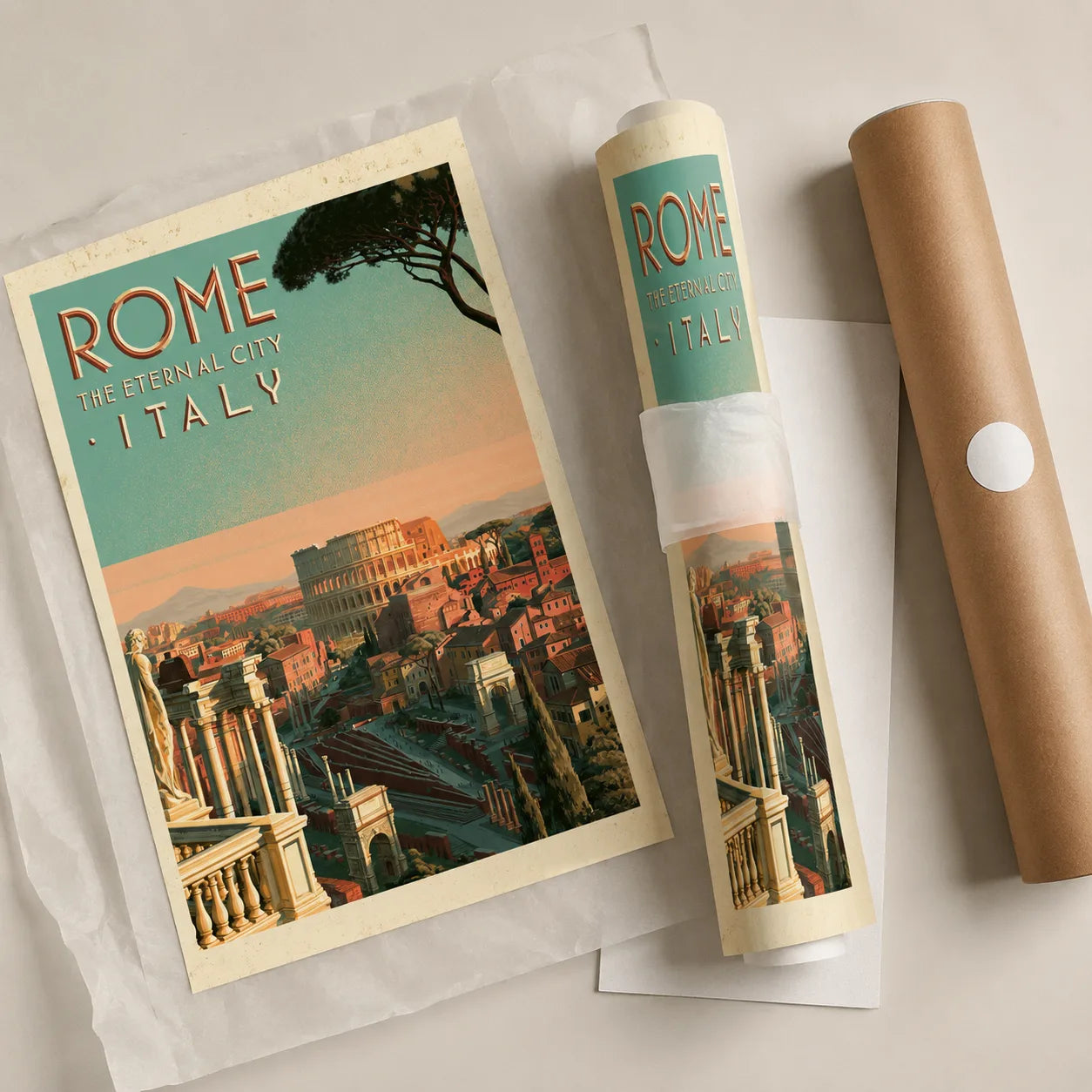 Rome Eternal City Travel Wall Art Decor - Wall Art Decor - back view