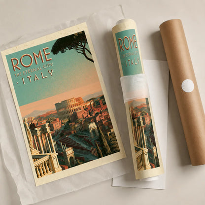 Rome Eternal City Travel Wall Art Decor - Wall Art Decor - back view