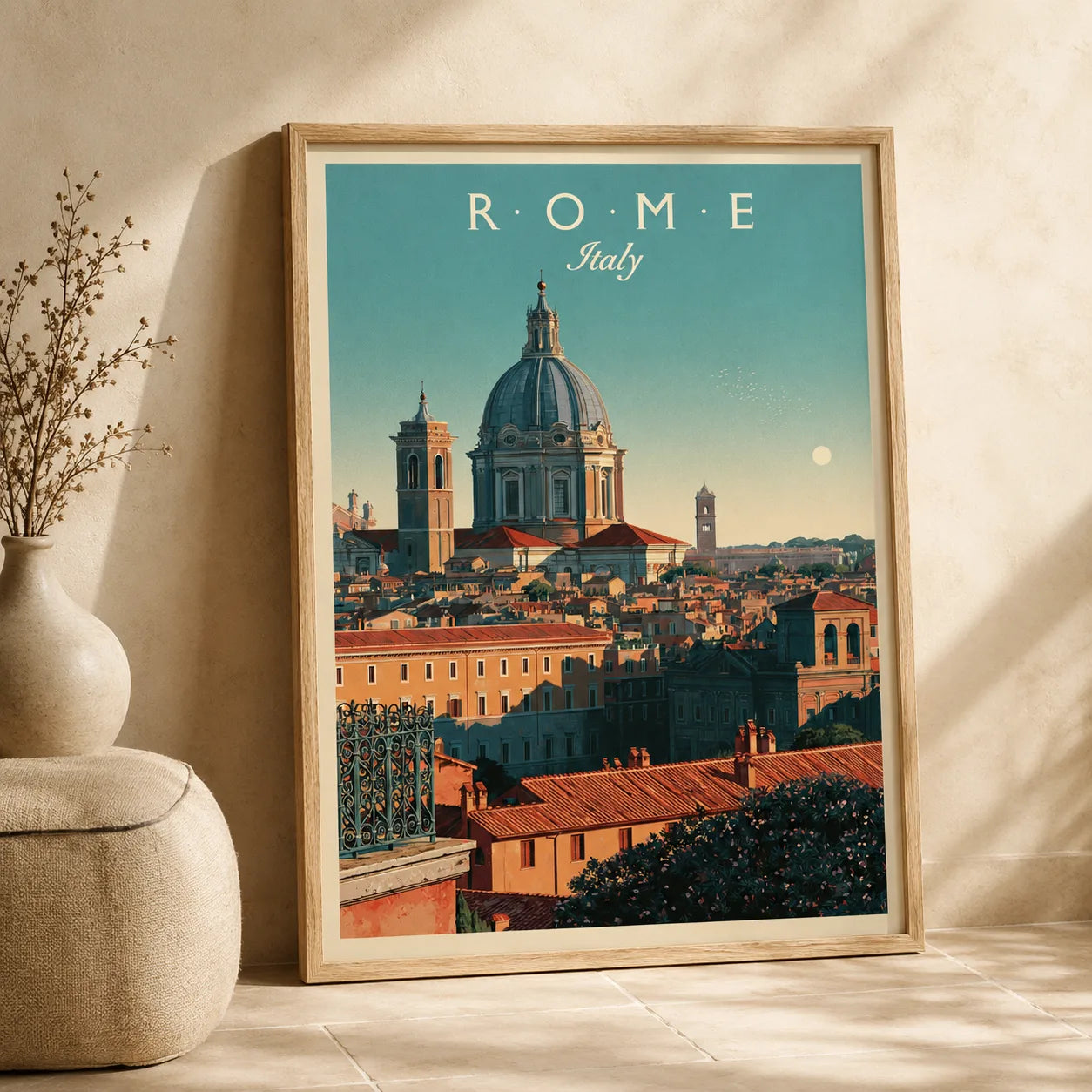 Rome Italy Cityscape Wall Art Decor - Wall Art Decor - side view