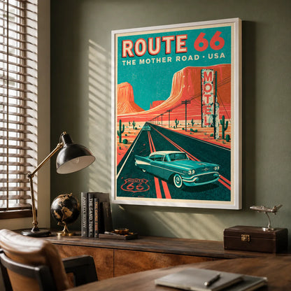 Route 66 Mother Road Wall Art Decor - Wall Art Decor - alternate angle