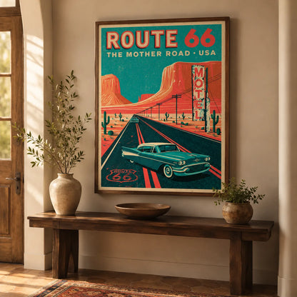 Route 66 Mother Road Wall Art Decor - Wall Art Decor - in use