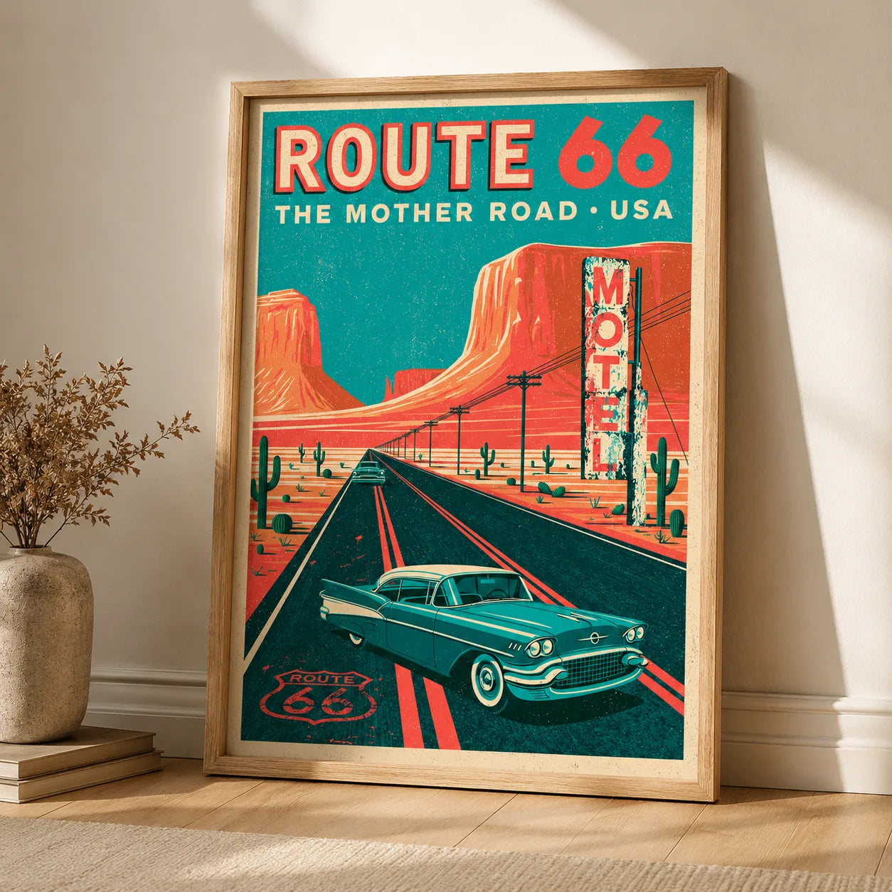 Route 66 Mother Road Wall Art Decor - Wall Art Decor - side view