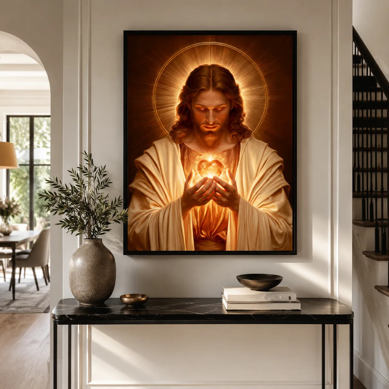 Sacred Heart of Jesus Wall Art Decor - Wall Art Decor - alternate angle