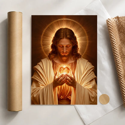 Sacred Heart of Jesus Wall Art Decor - Wall Art Decor - back view