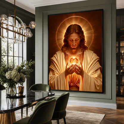 Sacred Heart of Jesus Wall Art Decor - Wall Art Decor - close up