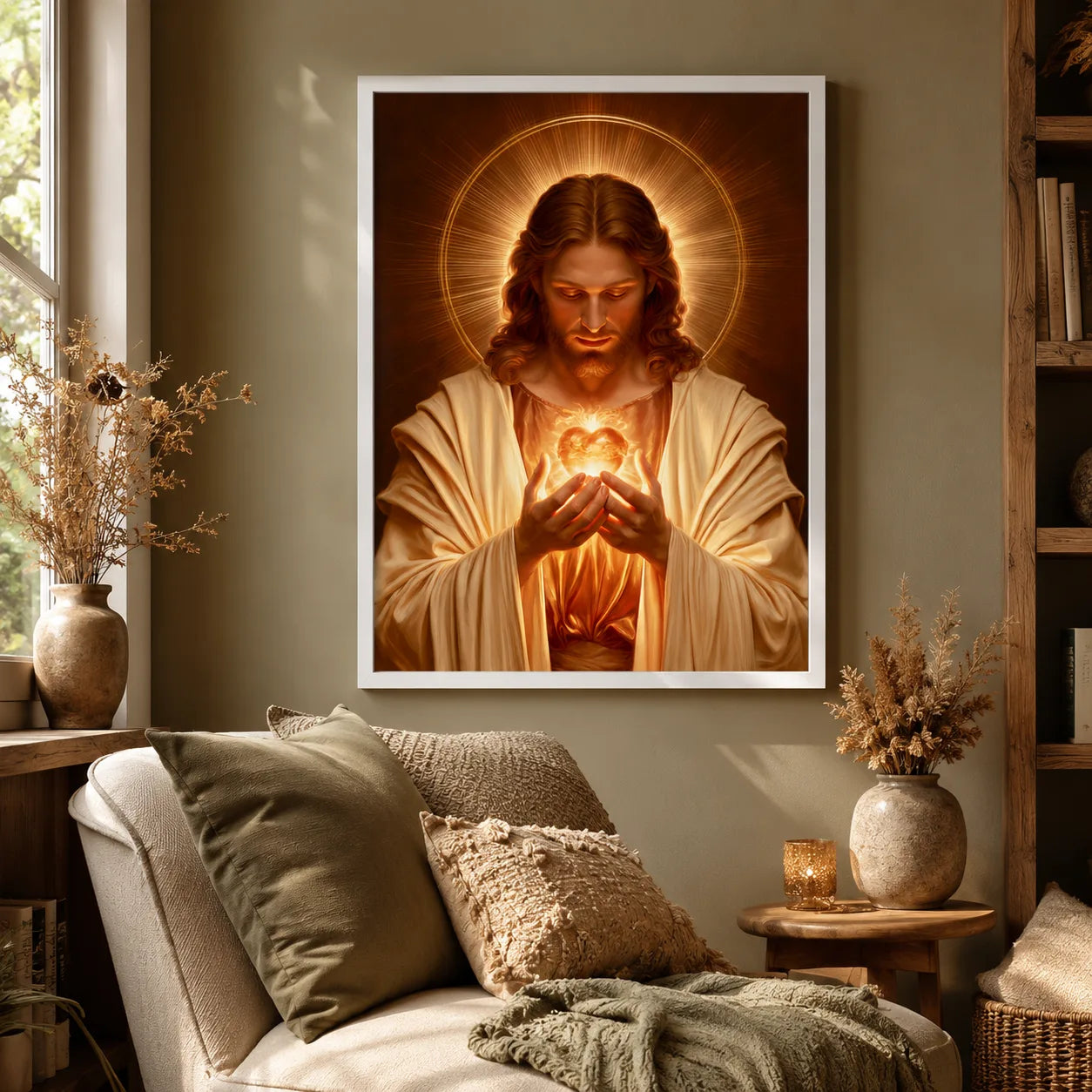 Sacred Heart of Jesus Wall Art Decor - Wall Art Decor - in use