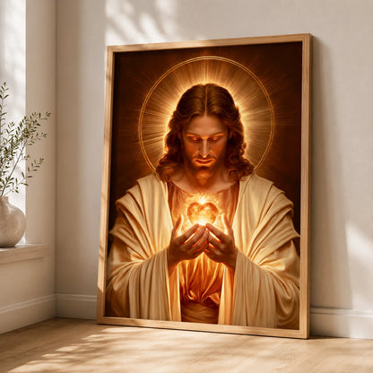 Sacred Heart of Jesus Wall Art Decor - Wall Art Decor - side view