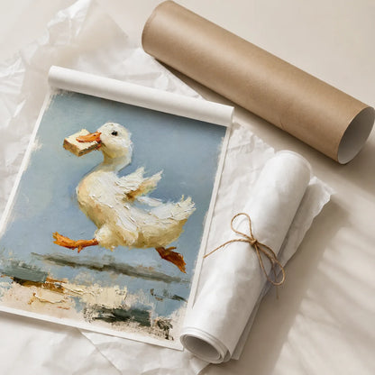 Sandwich Duck Oil Painting Wall Art Decor - Wall Art Decor - back view