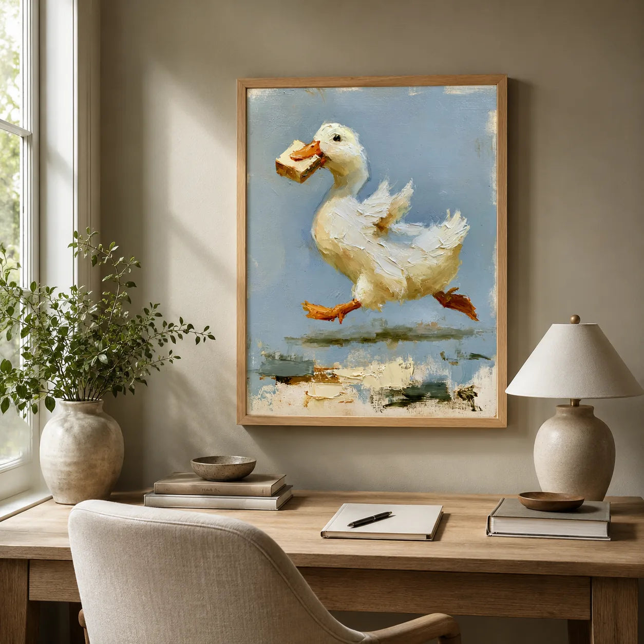 Sandwich Duck Oil Painting Wall Art Decor - Wall Art Decor - styled