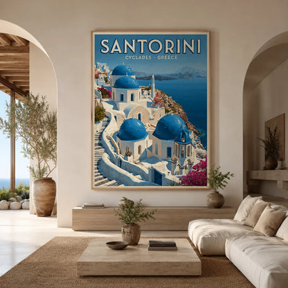 Santorini Greece Travel Wall Art Decor - Wall Art Decor - close up