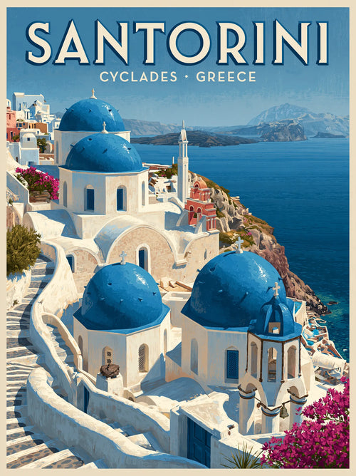 Santorini Greece Travel Wall Art Decor