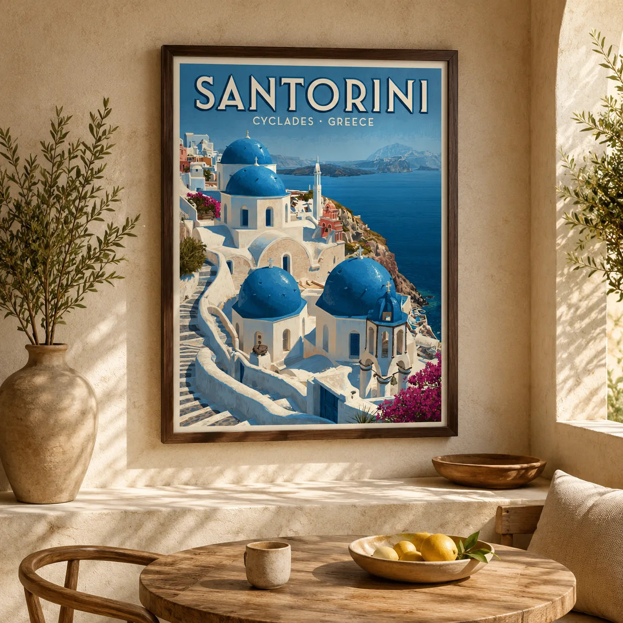 Santorini Greece Travel Wall Art Decor - Wall Art Decor - in use