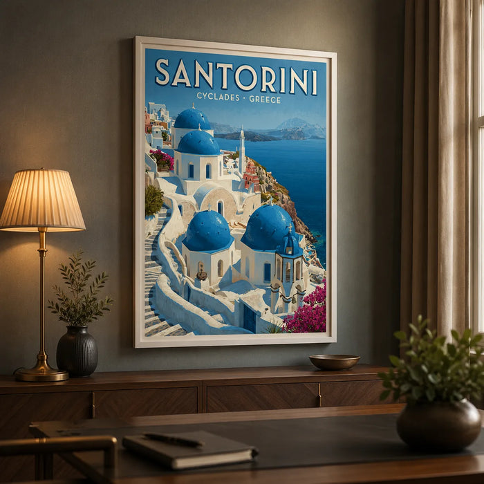 Santorini Greece Travel Wall Art Decor