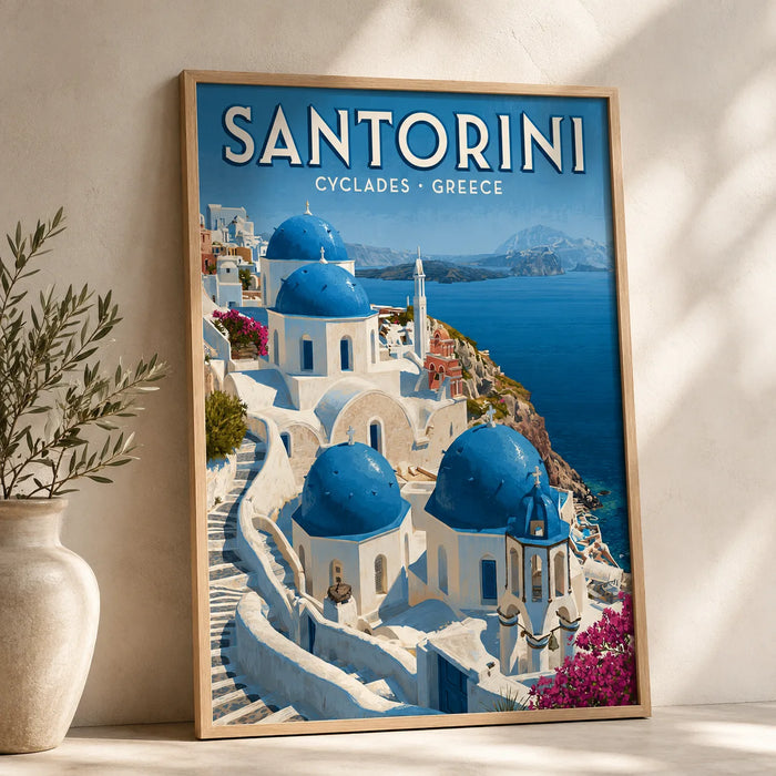 Santorini Greece Travel Wall Art Decor
