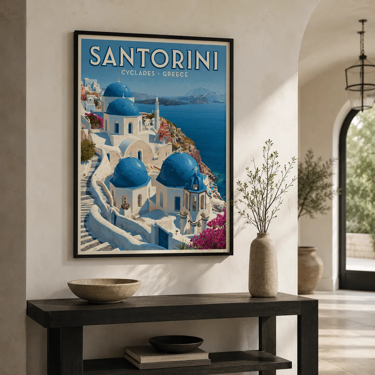 Santorini Greece Travel Wall Art Decor - Wall Art Decor - styled