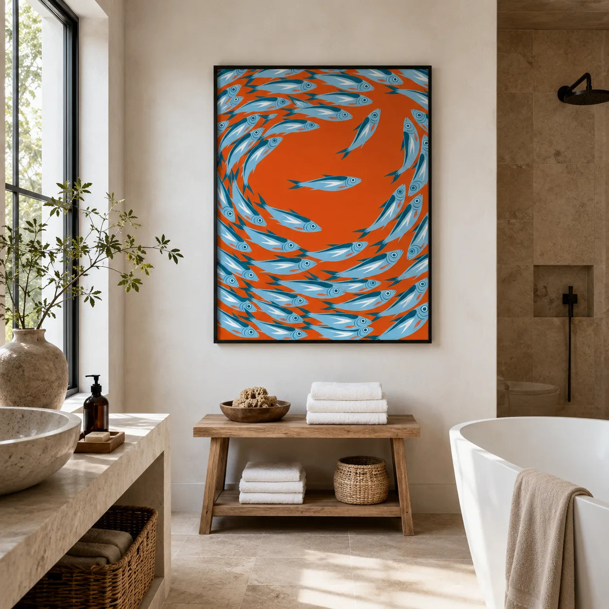 Sardine School Swirl Wall Art Decor - Wall Art Decor - detail