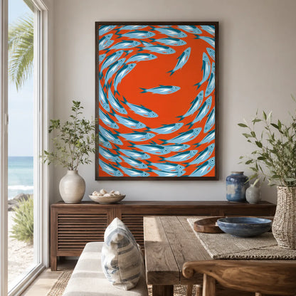 Sardine School Swirl Wall Art Decor - Wall Art Decor - lifestyle
