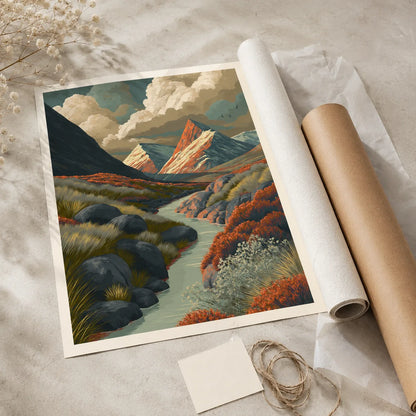 Scottish Highlands Landscape Wall Art Decor - Wall Art Decor - back view