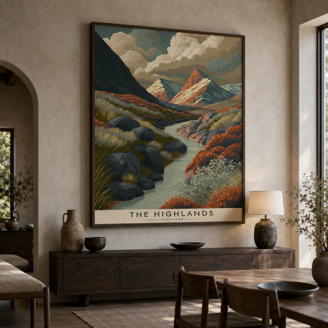 Scottish Highlands Landscape Wall Art Decor - Wall Art Decor - close up