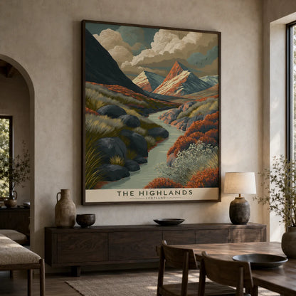 Scottish Highlands Landscape Wall Art Decor - Wall Art Decor - close up