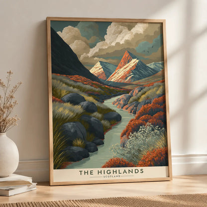 Scottish Highlands Landscape Wall Art Decor - Wall Art Decor - side view