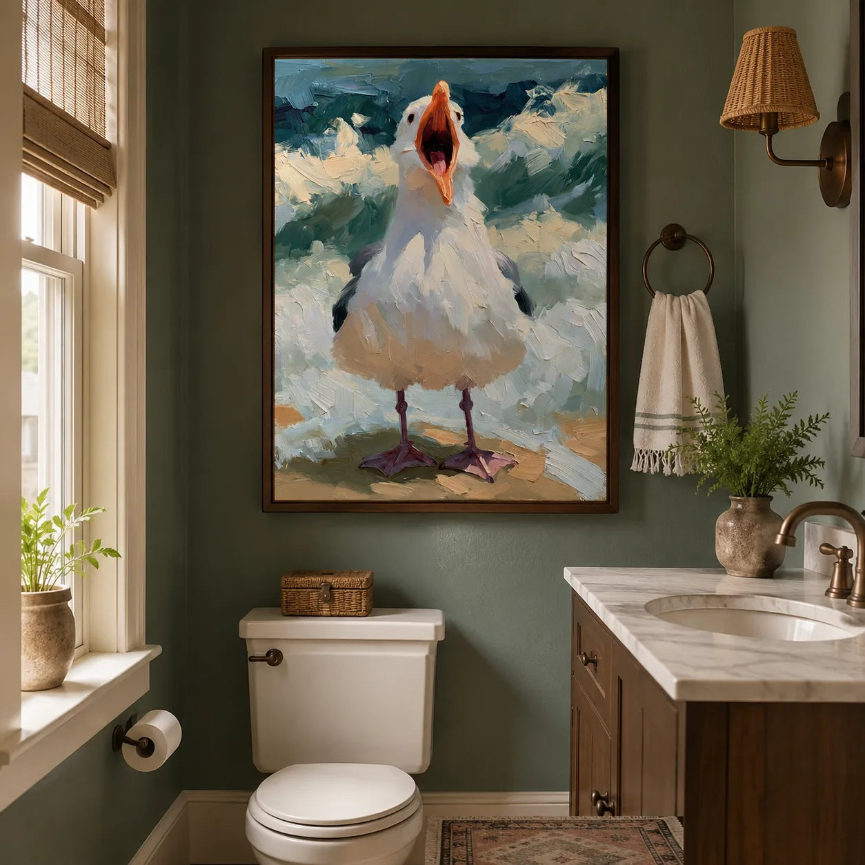 Screaming Goose Oil Painting Wall Art Decor - Wall Art Decor - alternate angle