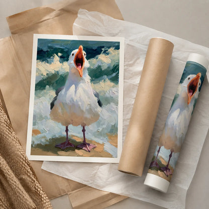 Screaming Goose Oil Painting Wall Art Decor - Wall Art Decor - back view