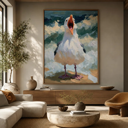 Screaming Goose Oil Painting Wall Art Decor - Wall Art Decor - close up