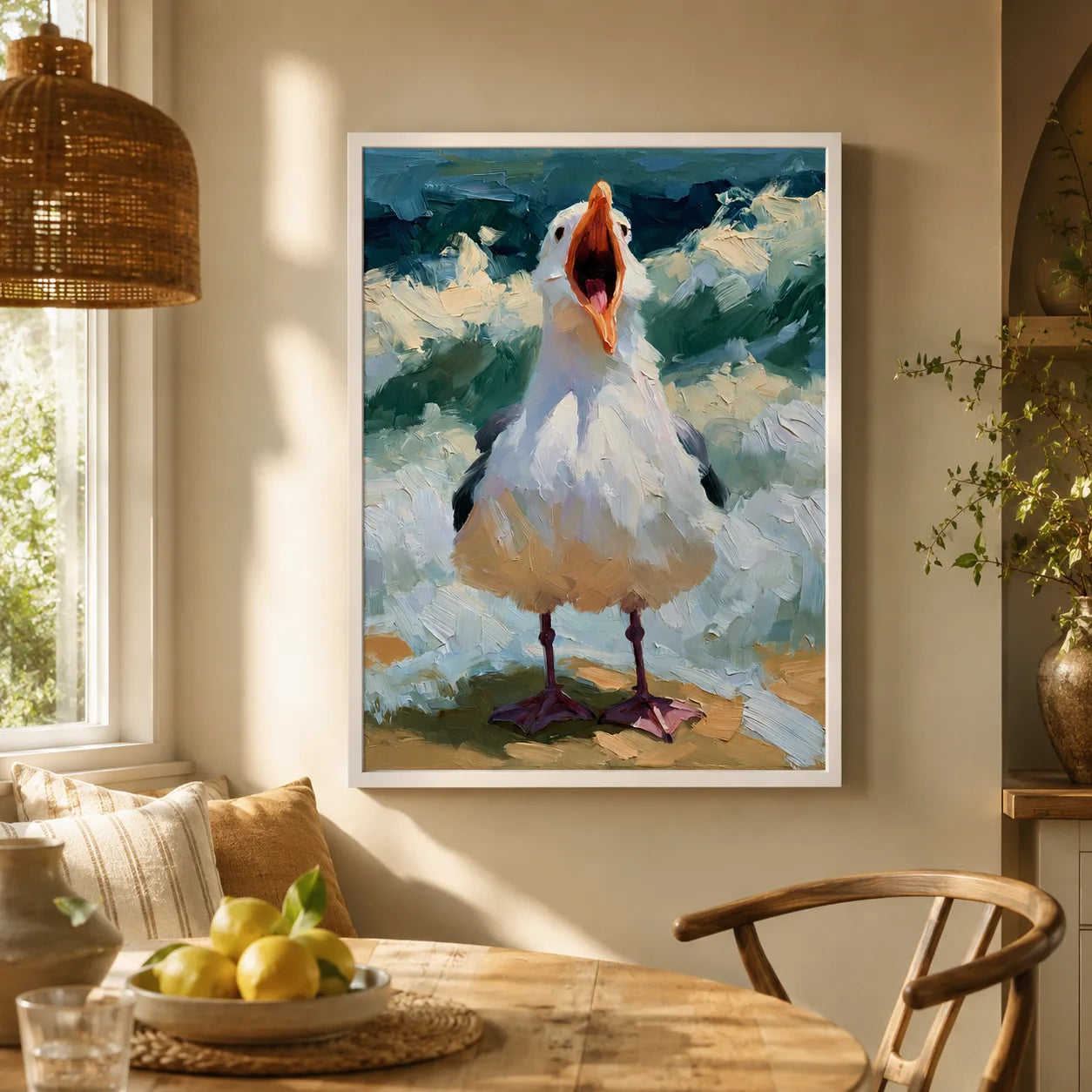 Screaming Goose Oil Painting Wall Art Decor - Wall Art Decor - in use