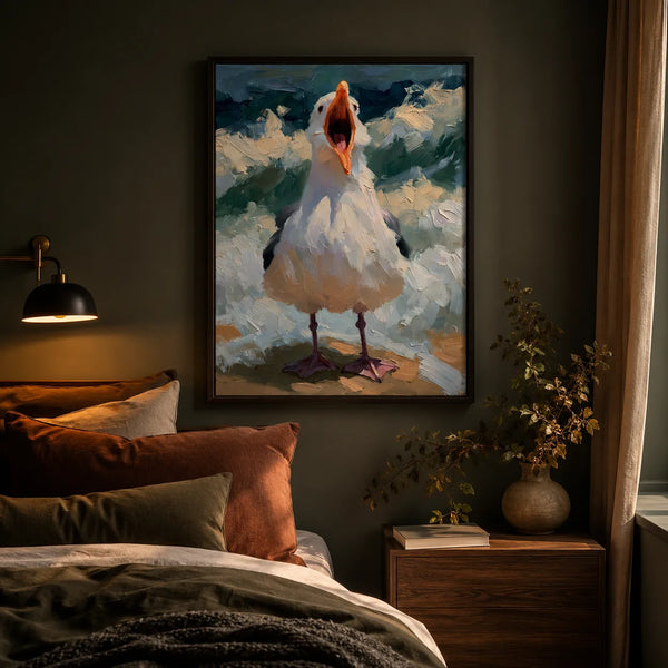 Screaming Goose Oil Painting Wall Art Decor