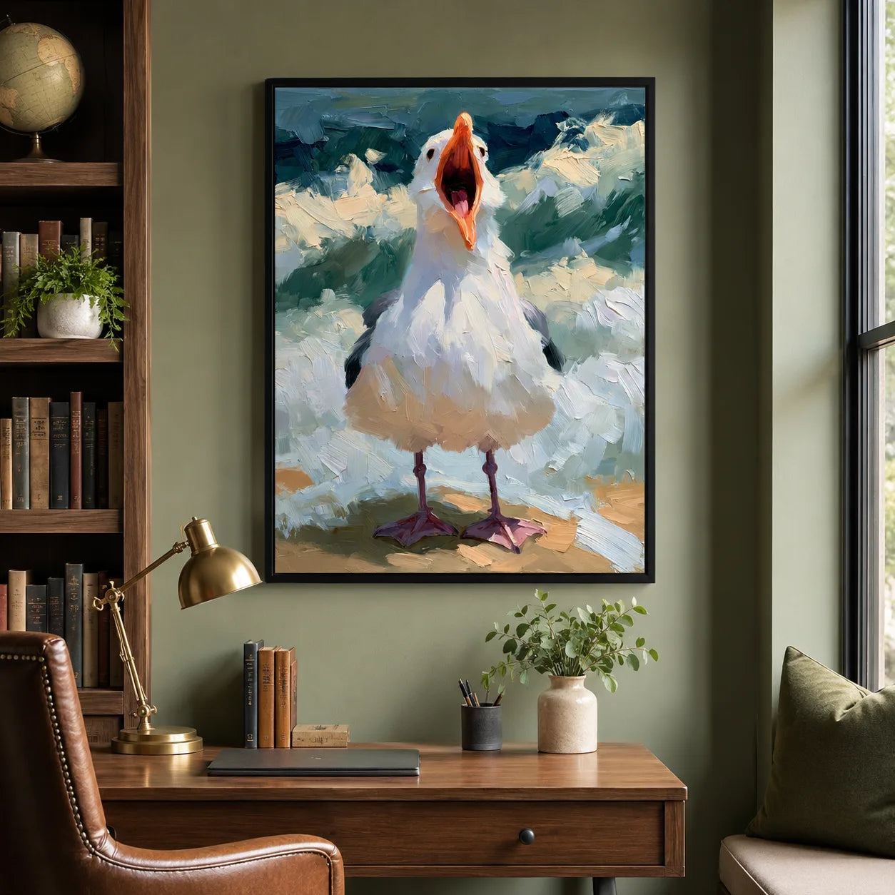 Screaming Goose Oil Painting Wall Art Decor - Wall Art Decor - styled