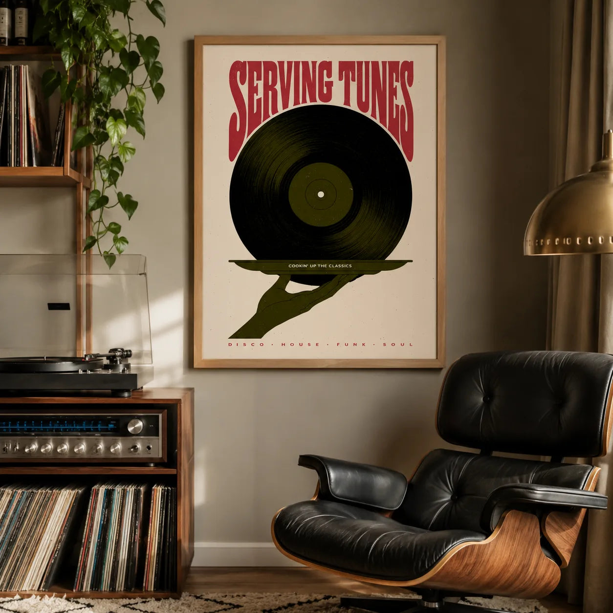 Serving Tunes Vinyl Record Wall Art Decor - Wall Art Decor - detail