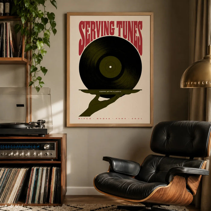 Serving Tunes Vinyl Record Wall Art Decor