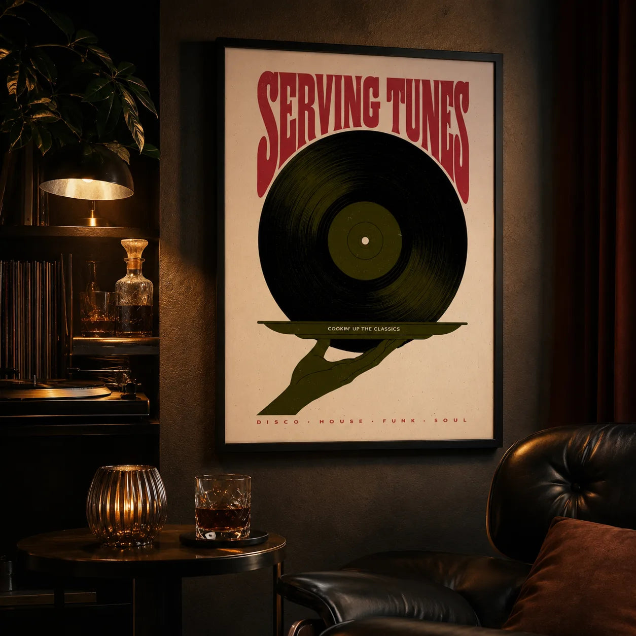 Serving Tunes Vinyl Record Wall Art Decor - Wall Art Decor - lifestyle