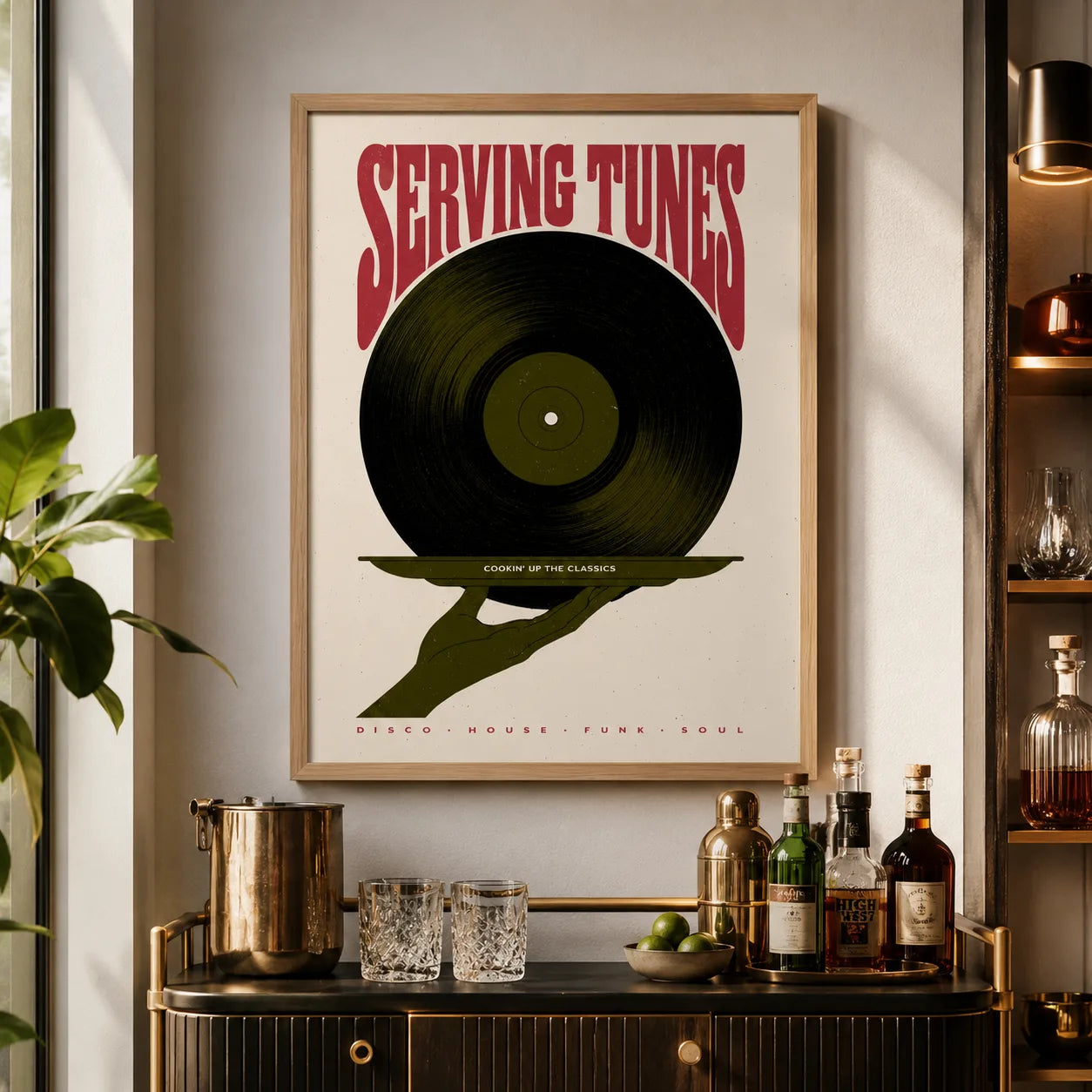 Serving Tunes Vinyl Record Wall Art Decor - Wall Art Decor - styled