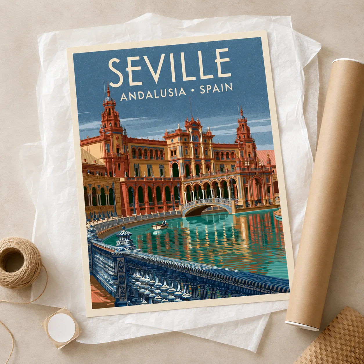 Seville Andalusia Travel Wall Art Decor - Wall Art Decor - back view