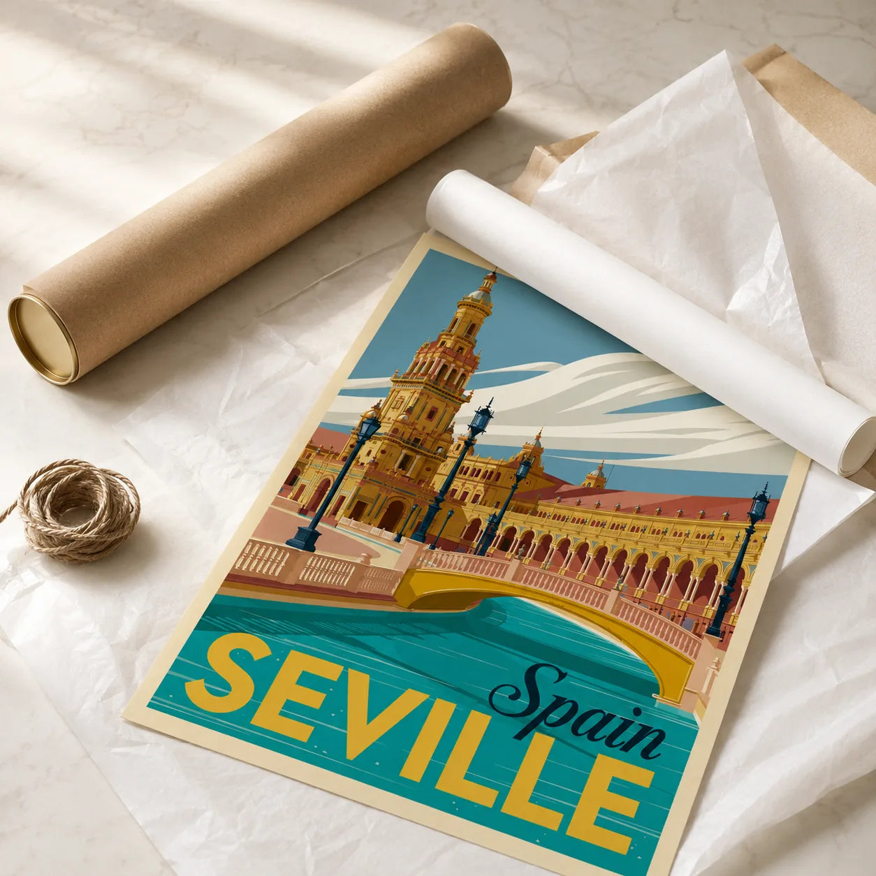 Seville Spain Travel Wall Art Decor - Wall Art Decor - back view