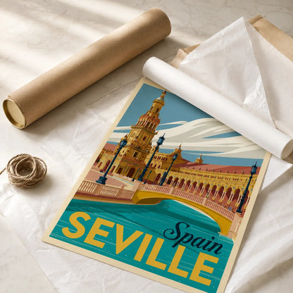 Seville Spain Travel Wall Art Decor - Wall Art Decor - back view