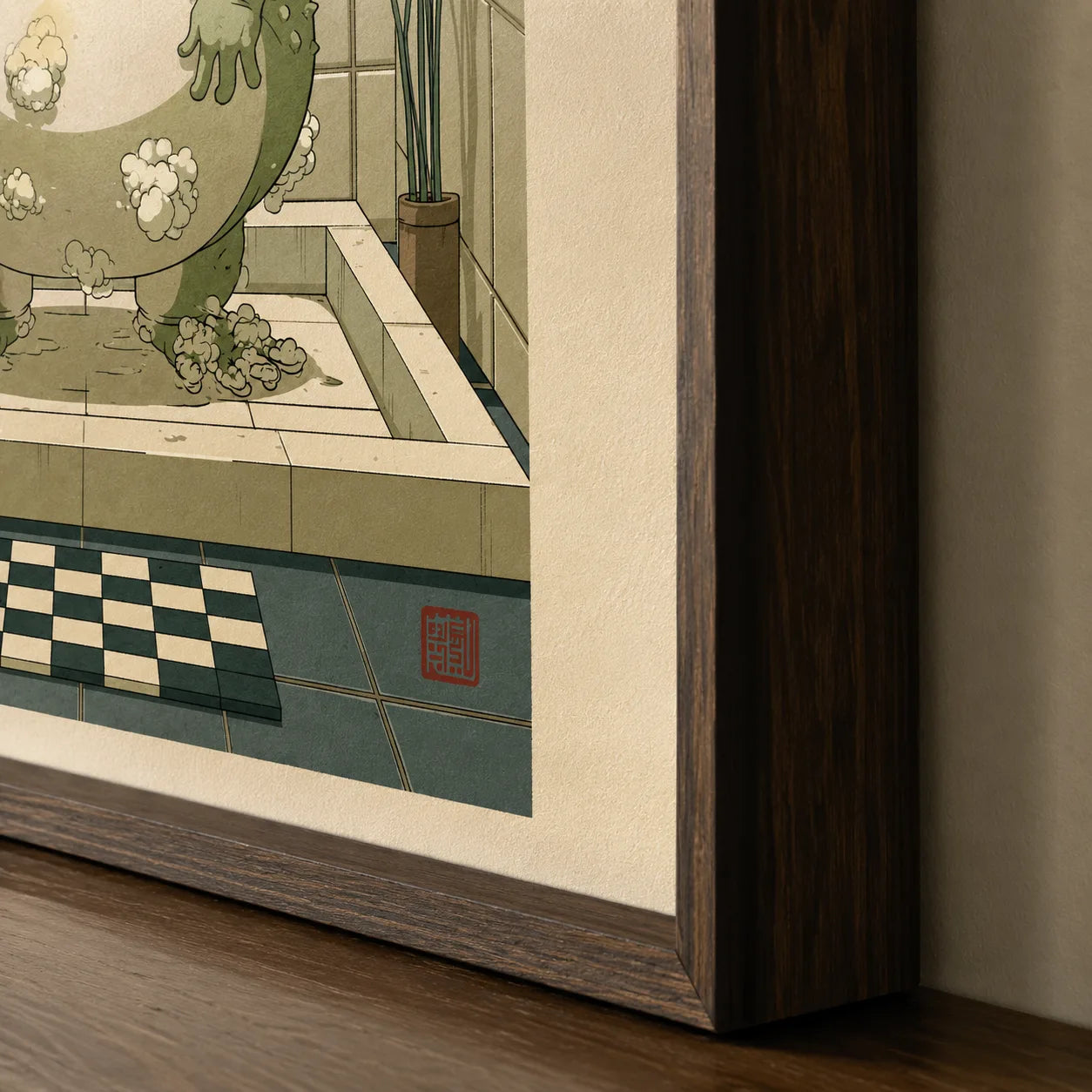 Showering Frog Bathroom Wall Art Decor - Wall Art Decor - packaging