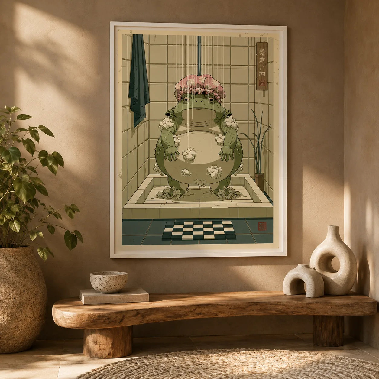 Showering Frog Bathroom Wall Art Decor - Wall Art Decor - view 16